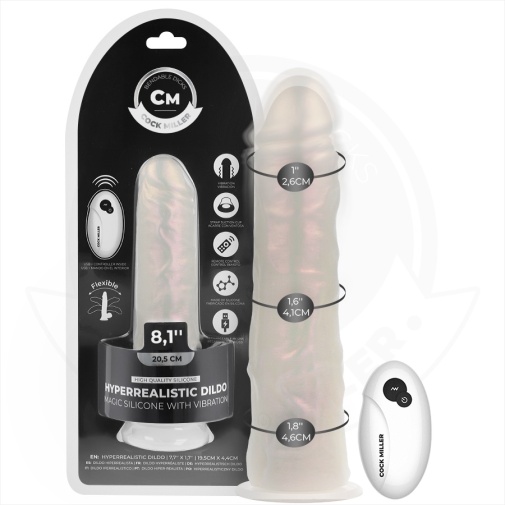 Cock Miller - 20.5cm 可遥控 发光震动假阳具 - 珍珠色 照片