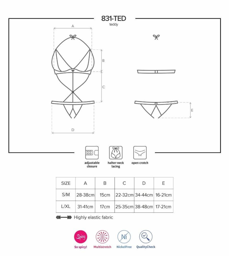 Obsessive - 831-TED-1 Teddy - Black - L/XL photo