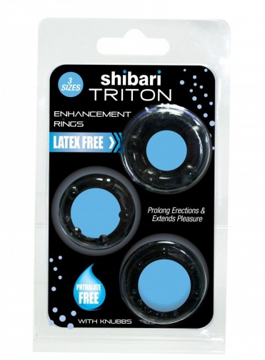 Shibari - Triton Enhancement Rings - Black photo