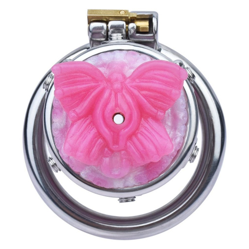 FAAK - Butterfly Chastity Cage w Curved Ring - Red Dragon photo