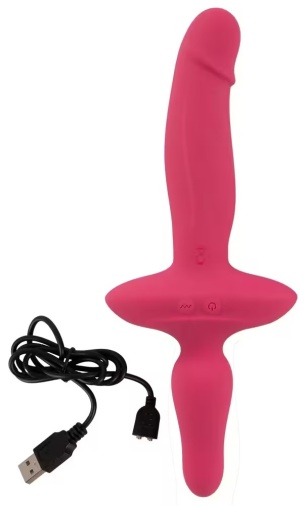 Couple Choise - 2in1 Vibrator w Butt Plug - Pink 照片