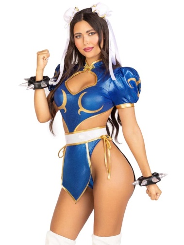 Leg Avenue - Battle Chun-Li Costume 4pcs - Blue - S photo