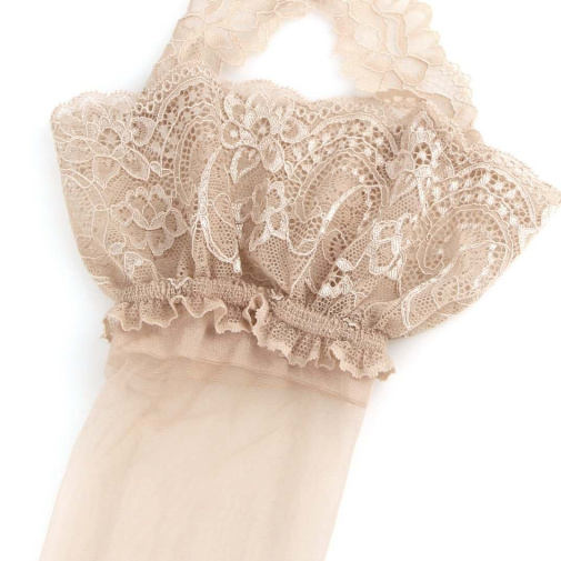 Ohyeah - Lace Cross Pantyhose - Nude 照片