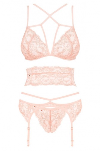 Obsessive - Frivolla 4-pcs Set - Pink - S/M photo