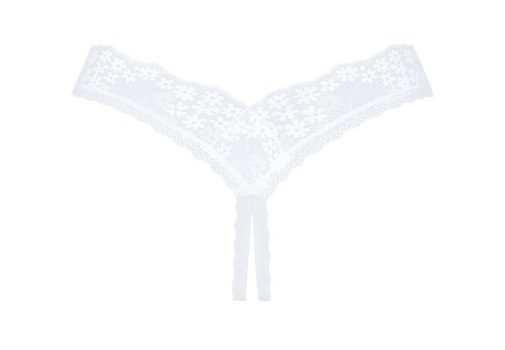 Obsessive - Heavenlly Crotchless Thong - White - XL/XXL photo