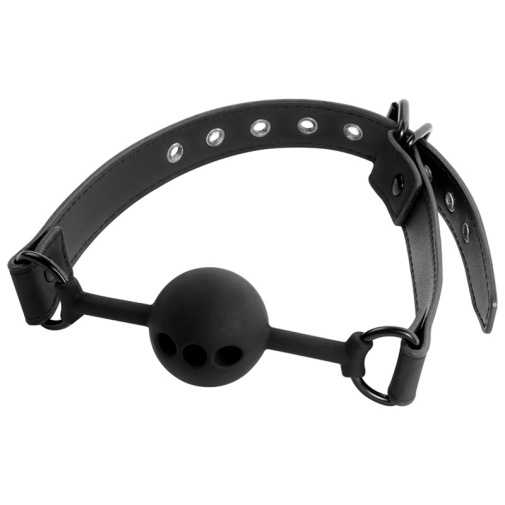 Fetish Submissive - Breathable Silicone Ball Gag - Black photo