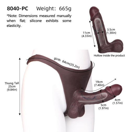 FAAK - Hei Yao Hollow Penis Pants - Black 照片