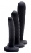 Strap U - 穿戴式束带连矽胶假阳具三个装 - 黑色 照片-3