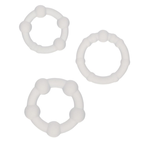 CEN - Alpha Beaded Rings 3pcs Set - Liquid Clear 照片