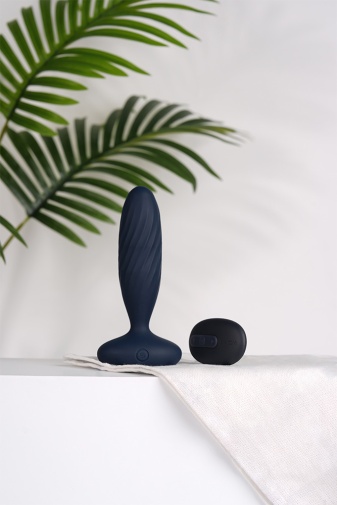 SVAKOM - Jordan APP Thrusting Anal Vibrator - Navy Blue photo