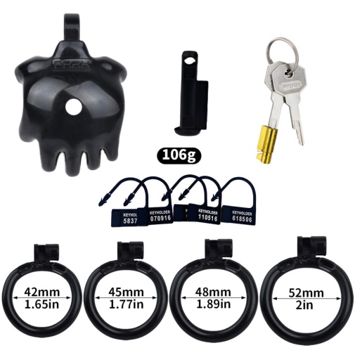 FAAK - Hand Shaped Resin Chastity Cage - Black 照片