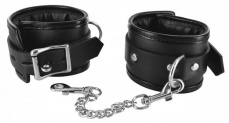 Strict - Locking Padded Wrist Cuffs - Black photo