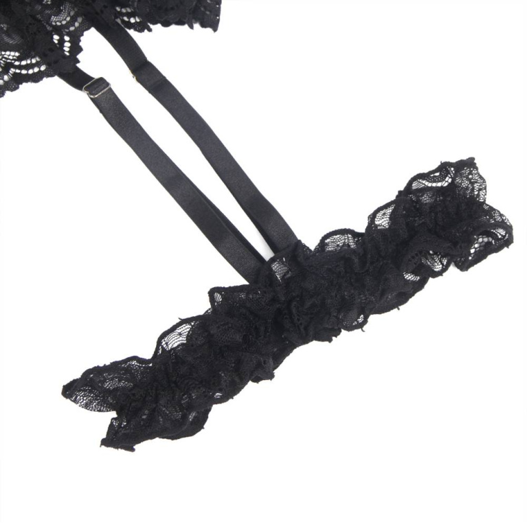 Ohyeah - Lace Garter Teddy - Black - M photo