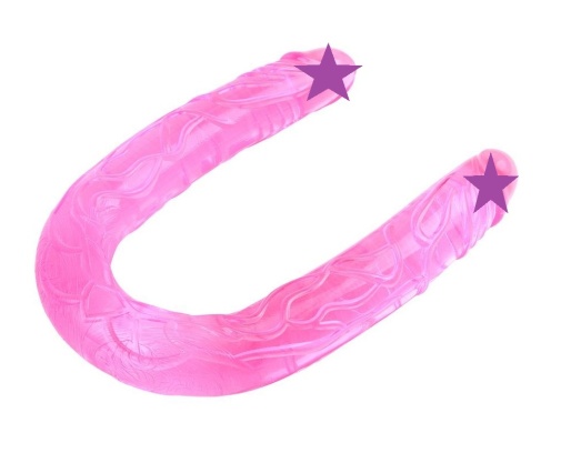 Chisa - Jelly Flexible Double Dong 19.88″ - Pink photo