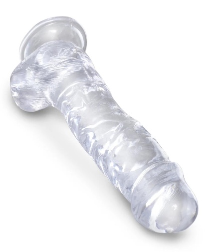 King Cock - 8" Cock w Balls - Clear photo