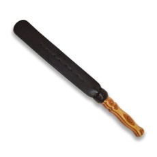 Prowler - Leather and Wood Handle Paddle - Black photo