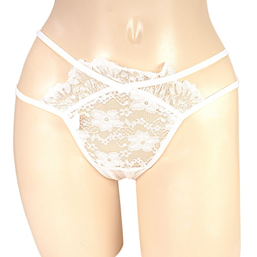NPG - E063 Premium Lace Thong - White photo