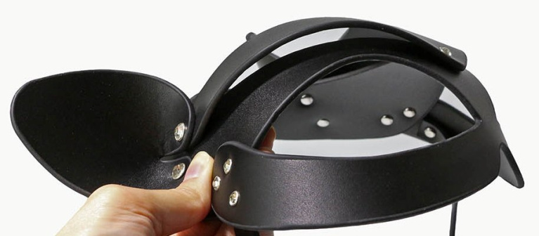 Toynary - SM32 Leather Cat Mask - Black photo