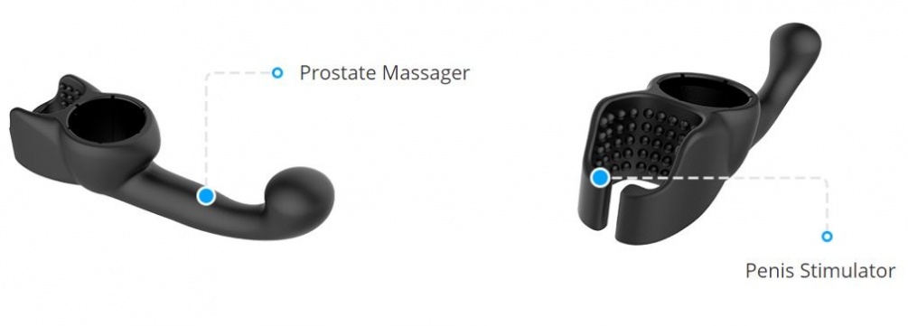The male attachment has a prostate massager arm and a Penis ... Lovense - Domi - Male Attachment photo-4