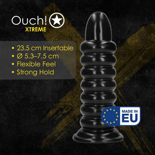 Ouch - Spiral Force Anal Plug - Black photo