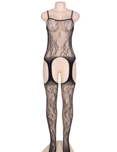 Ohyeah - Crotchless Bodystocking - Black - XL photo