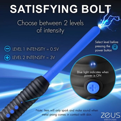 Zeus Electrosex - Shock Rod E-Stim Wand - Blue photo