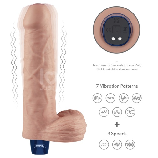 Lovetoy - 9" Real Softee Vibro Dildo - Flesh photo