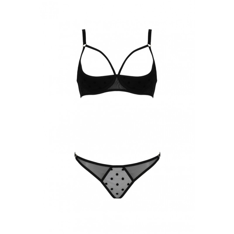 Passion - Marina 露胸式胸罩套裝 - 黑色 - 大碼/加大碼 照片