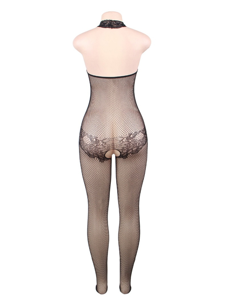 Ohyeah - Lace Turtleneck Bodystocking - Black - M photo