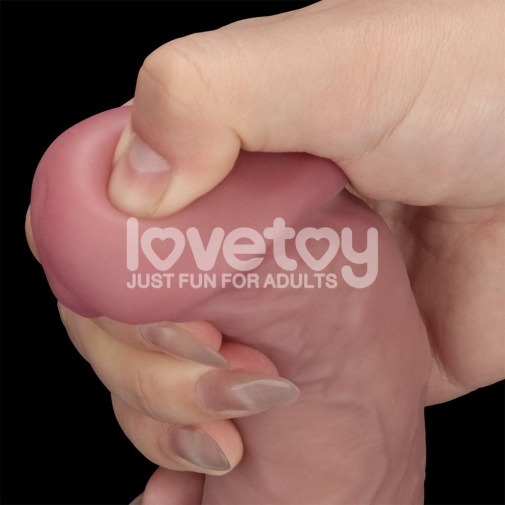 Lovetoy - 8'' 雙層柔軟震動假陽具 - 肉色 照片