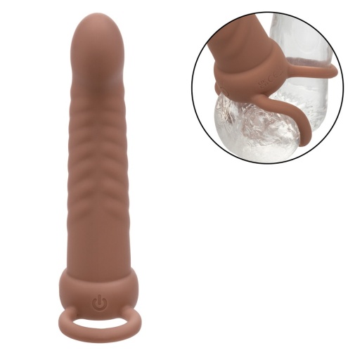 CEN - Maxx Ribbed Vibro Dual Penetrator - Brown photo