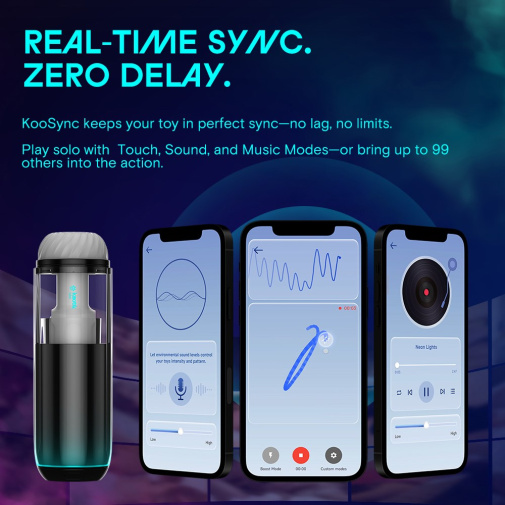 KAOTIK - The Cocoon 可加热抽插震动智能飞机杯 - 黑色 照片