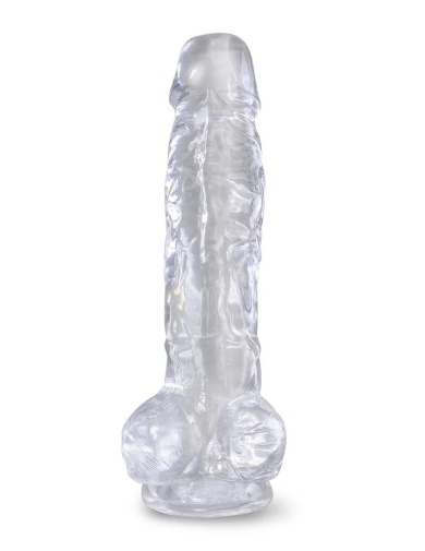 King Cock - 8" Cock w Balls - Clear photo