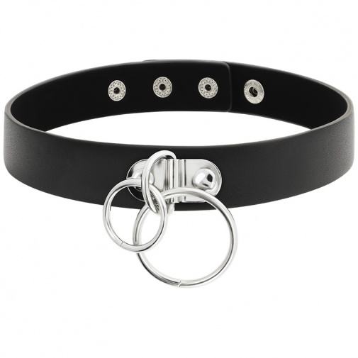 Coquette - Choker Double Ring Vegan Leather - Black photo