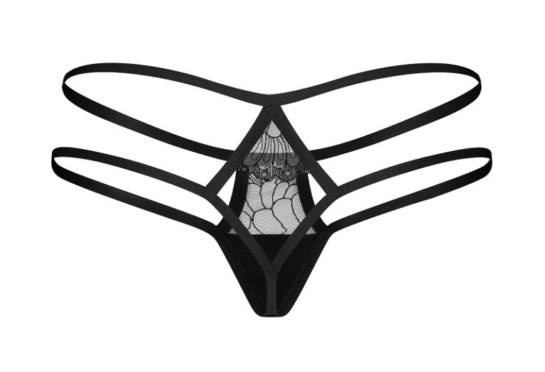 Obsessive - Arrowel 性感丁字内裤 - 黑色 - 细码/中码 照片