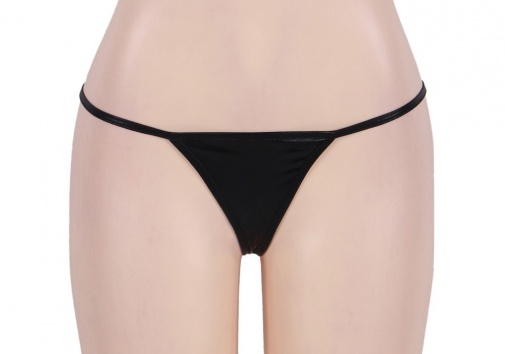 Ohyeah - Micro Shiny Thongs - Black - XL photo