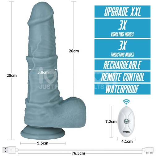 Lovetoy - 11" Thrusting Vibro Dildo - Blue photo