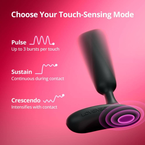 Lovense - Glint APP Vibro Butt Plug - Black photo