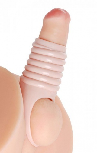 Size Matters - Really Ample Ribbed Penis Enhancer Sheath - Flesh photo