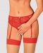 Obsessive - Dagmarie 吊襪帶內褲 - 紅色 - 加細碼/細碼 照片-3