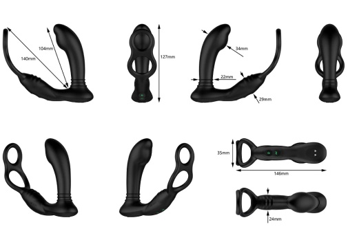 Nexus - Simul8 Prostate Massager w Ring - Black photo