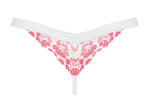 Obsessive - Bloomys 丁字褲 - 白色/粉紅色 - 大碼/加大碼 照片