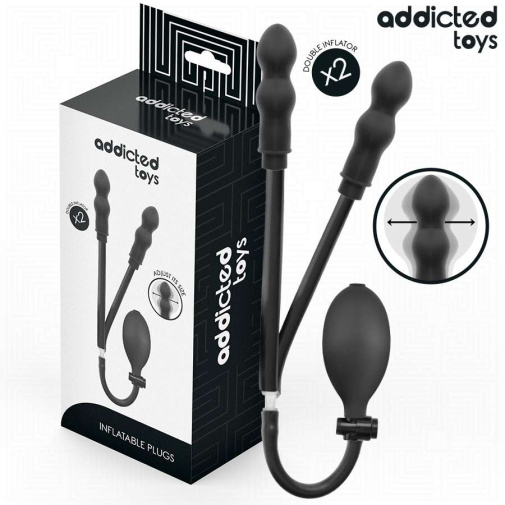Addicted Toys - Inflatable Double Anal Plug - Black photo