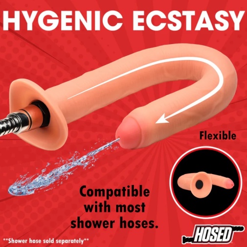 Hosed - 15" Thick Enema Dildo - Flesh photo