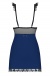 Obsessive - 825-CHE-6 襯裙和丁字褲 - 深藍色 - L/XL 照片-8