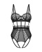 Obsessive - Hersis Crotchless Teddy - Black - S/M 照片-8