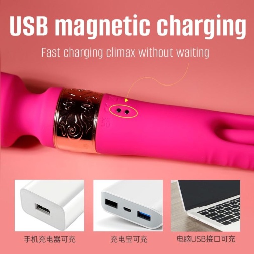 Secwell - Elle Flicking Dual Massager - Pink 照片