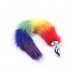 MT - Anal Plug S-size with Artificial wool tail - Rainbow photo-2