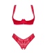 Obsessive - Lacelove Crotchless 2pcs Set - Red - XS/S photo-7