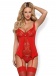 Obsessive - Heartina Corset & Panties - Red - L/XL photo